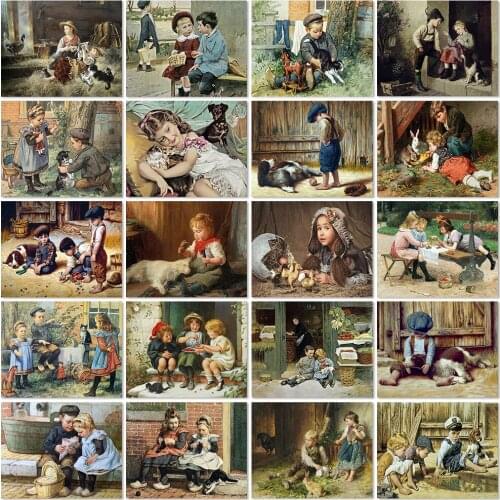 Full 5D Diy Diamond Embroidery Kids Rhinestone Picture Animal Diamond Painting Portrait Cross Stitch Kit Mosaic Wall Home Decor