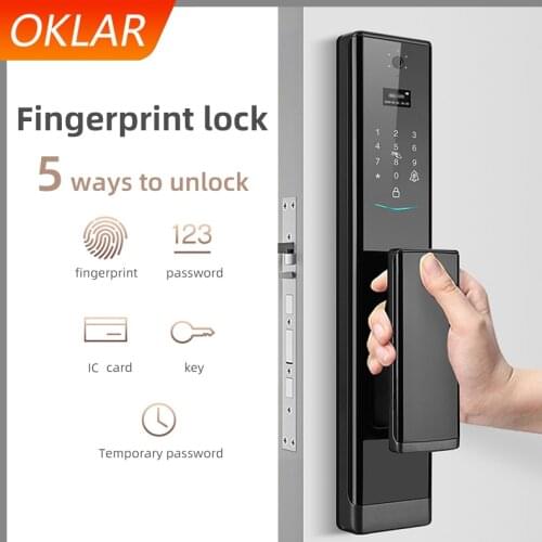 OKLAR Security Electronic Smart Door Lock Electronic Fingerprint Lock APP Touch Password Keyless Card Fingerprint 5 Way Unlock