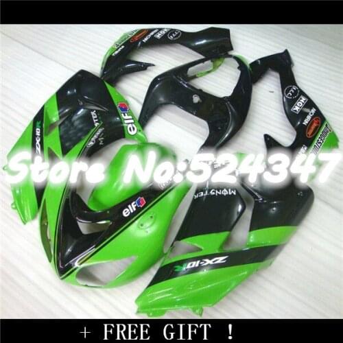 Wholesale - Top-grade Motorcycle Fairing kit for KAWASAKI Ninja ZX10R 06 07 ZX 10R 2006 2007 ZX-10R 06-07 green gloss black Fair