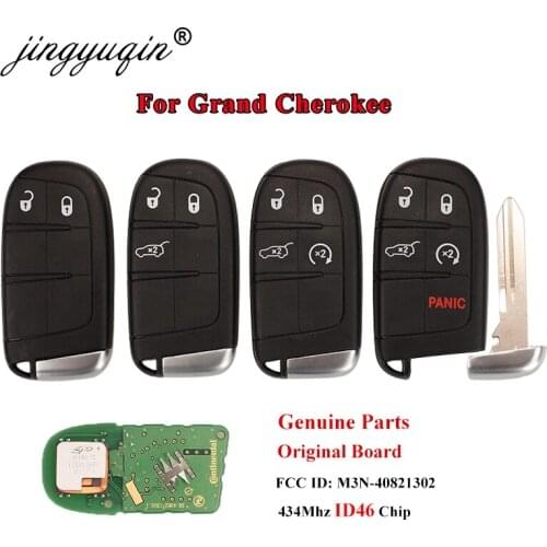 Jingyuqin Genuine Parts 2/3/4/5BT Smart Remote Key Fob For Jeep Grand Cherokee M3N40821302 433MHz ID46 Chip Original Keyless