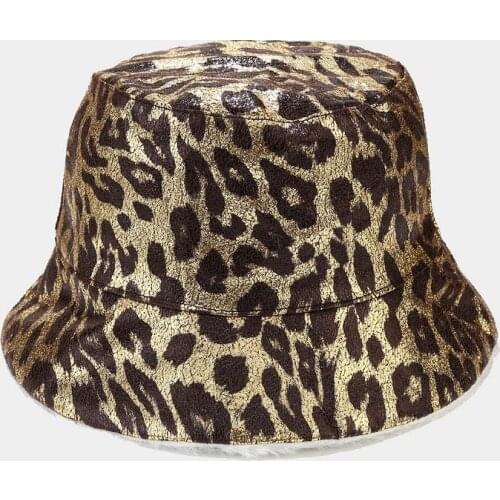Autumn and winter cotton Leopard print Bucket Hat Fisherman Hat outdoor travel hat Sun Cap Hats for Men and Women 471