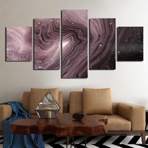Abstract Art Poster 5 Pieces HD Colorful Swirl Canvas Painting Decorated For Living Room Hotel Corridor Exhibition Center Wall