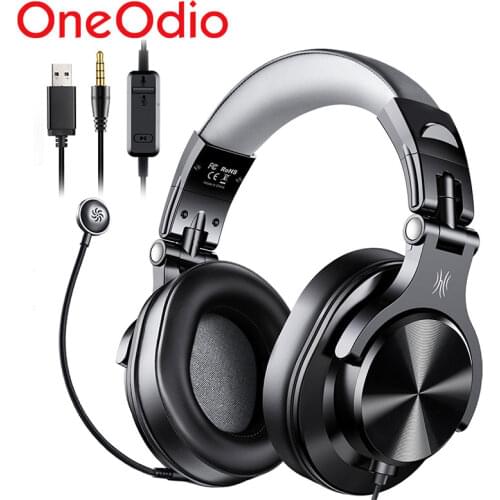 Oneodio A71D Wired Gaming Headphones Over-Ear Stereo Headset Gamer With Detachable Microphone For Center Calling PC PS4 Phone