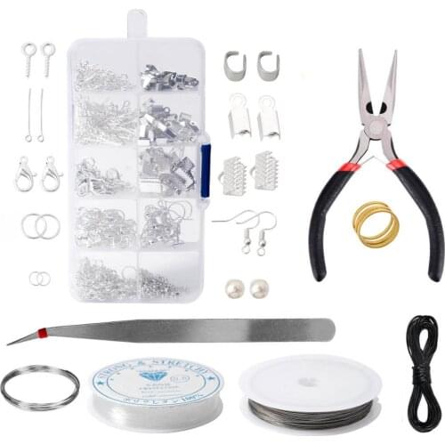 SAUVOO Mixed Styles DIY Jewelry Findings kits Earring Hook Jump Ring Hook Pin Box Sets For Jewelry Making Beading Wires Supplies