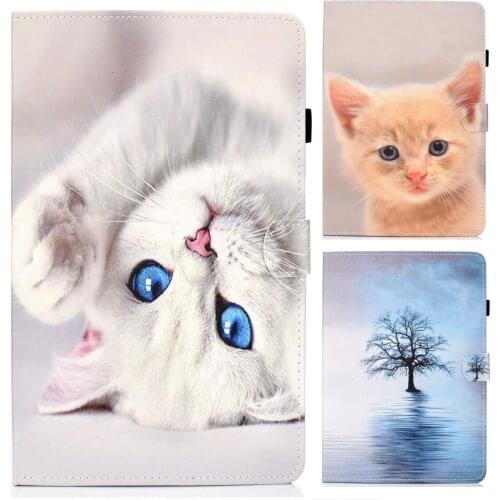 Tablet Silicone PU Leather Cute Cat Case For Samsung Galaxy Tab A7 10.4 2020 SM-T500 SM-T505 SM-T507 T590 T595 T810 T875 Fundas