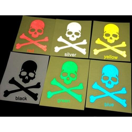 Bike Reflective Sticker Skull Fluorescent Bicycle Stickers Fixed Gear Mountain Bike Skeleton Decals Helmet Bicycle Accessories