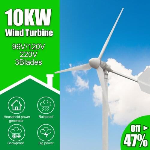 Free Energy 10KW Wind Turbine Generators 96V 120V 220V Three Phase AC Output Windmill for Sale