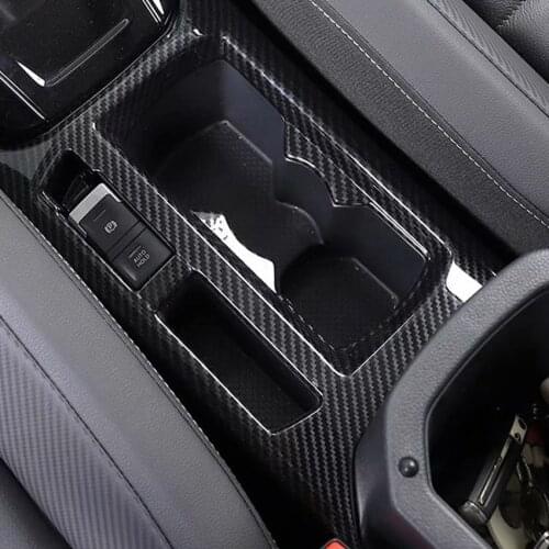 YAQUICKA Car Gear Shift Water Cup Hoder Panel Frame Cover Car Styling For Volkswagen VW T-Roc TROC 2017 2018 LHD