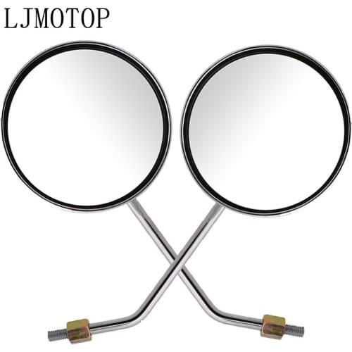 Motorcycle Rear View Mirror 8mm 10mm Side Mirror Round Silver For Suzuki GSF600 Bandit BURGMAN 400 GS1000 GS500E GS550M Katana