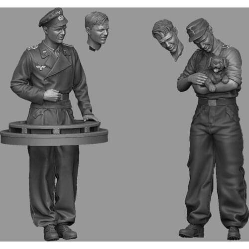 1/35 Resin Figures Model kits 2 Figures Unassambled Unpainted 310