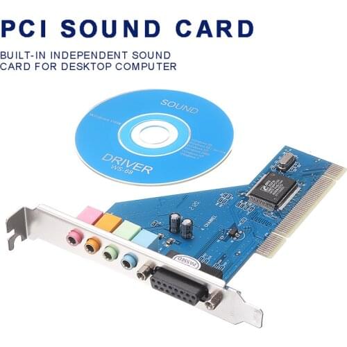 Pohiks 1pc 4-Channel 8738 Chip Surround Sound Output 3D Stereo Audio PCI Sounds Card For Desktop PC Computer