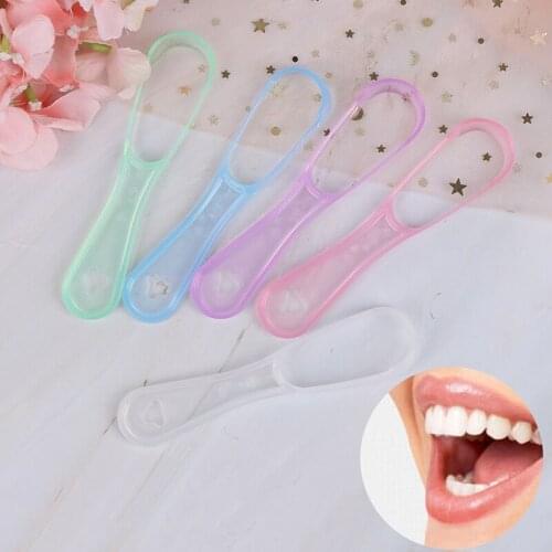 1pc Oral Fresher Tongue Scraper Tongue Cleaner Mouth Hand Scraper Brush Cleaning Dentalcare Oral Hygiene 5 Colors