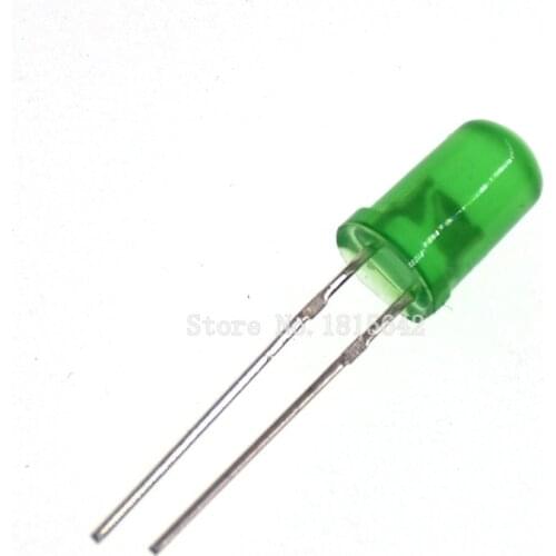 200PCS/Lot 5MM Green LED Diode Round Diffused Green Color Light Lamp F5 DIP Highlight New Wholesale Electronic