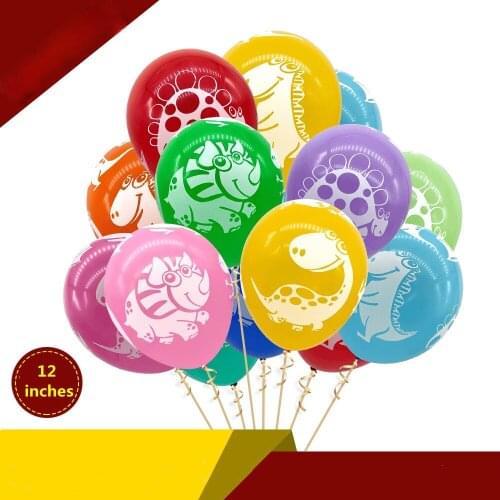 12 inch thick dinosaur balloon scan code small gift childrens toy balloon party decoration balloon dinosaur mixed color balloon
