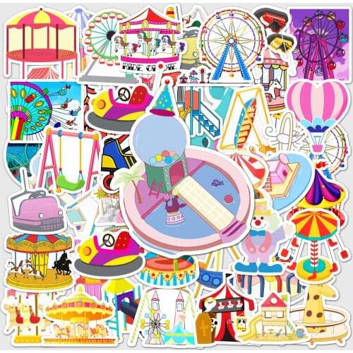 48pcs Cartoon Circus Playground Stickers Poster Kids Toys DIY Phone Laptop Luggage Notebook Car Lovely Children Sticker Gift