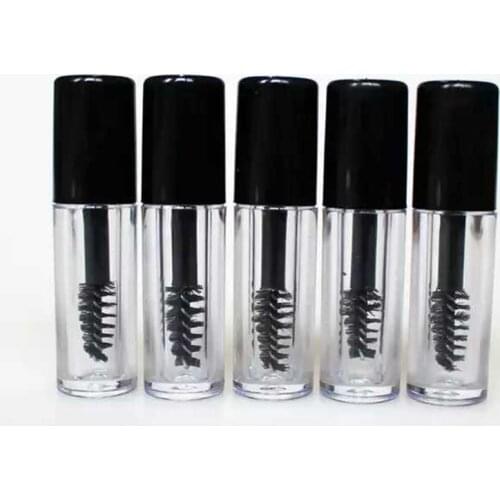 5/30PCS 3ml Black Cap Transparent Bottle Empty Mascara tube Lip Gloss Tube Refillable Small Sample Lipgloss Tubes Wholesale New
