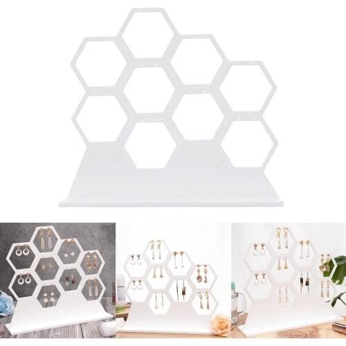 Acrylic Honeycomb Jewelry Earring Display Stand Organizer Holds 9 Jewelry Earrings Studs for Hoops and french earrings