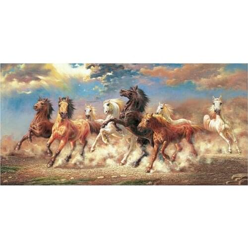 5D rhinestone painting diamond embroidery Eight Running Horses diamond painting Full square drill Diy Cross Stitch Large C559