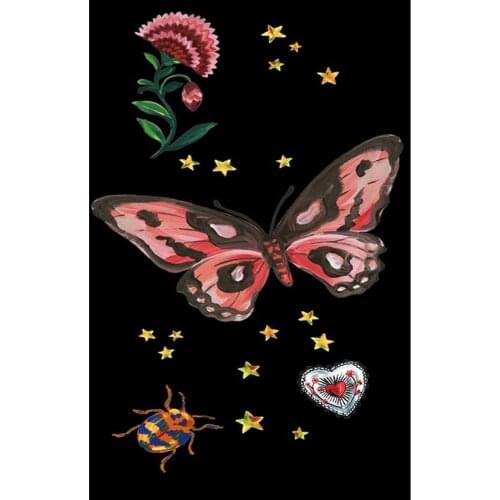 Diy Diamond Painting Butterfly Ladybug Flower Drill Mosaic Embroidery Full Round Cross Stitch Decor Room JX446