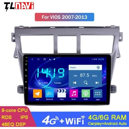 4G+64G Car Radio GPS Navigation IPS 9 inch For 2007 2008 2009 2010 2011 2012 Toyota VIOS Android 9.0 Multimedia Player
