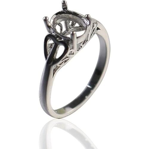 Beadsnice Ring 4 Prong Setting Blank Ring Setting Fit 7x5mm Oval Diy Jewelry Making 27360