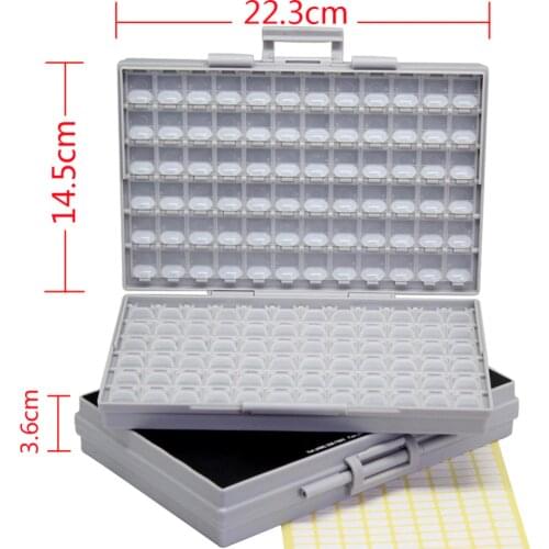 AideTek 2 Enclosures Surface Mount Resistor Capacitor Electronics Storage Cases & Organizers 0805 0603 plastic toolbox 2BOXALL