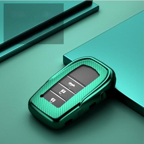 TPU Carbon fiber style Car Smart Key Case Cover For Toyota Chr Land Cruiser 200 Avensis Auris Corolla 2017 2019 2020 Accessories