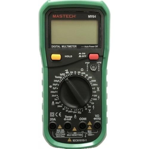 MY64 Digital Multimeter Capacitance Temperature Meter hFE Tester with AC/DC voltage current resistance capacitance Test