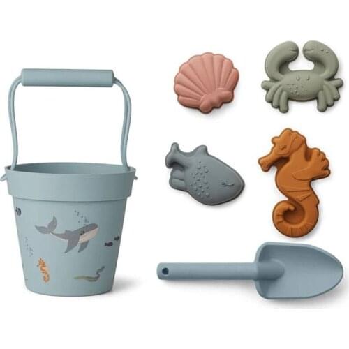 Children Beach Toys 6 Pcs Kit Baby Summer Digging Sand Tool with Shovel Water Game Play Outdoor Toy Set Sandbox for Boys Girls