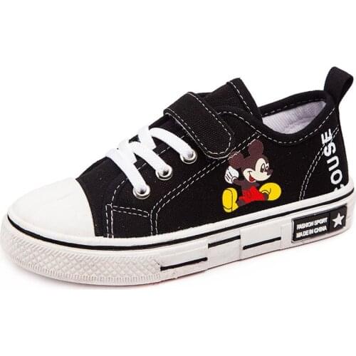 Disney children shoes spring and autumn Mickey new casual boys and girls Velcro comfortable non-slip canvas sneakers for kids