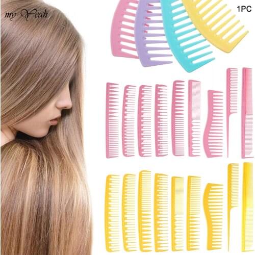 4 Colors Hair Comb Plastic Double-head Comb Anti-static Brush Professional Wide Tooth Comb Hair Cutting Tool Barber Accessories