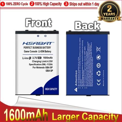 HSABAT 0 Cycle 1600mAh Battery for Nintendo GBA SP GBASP High Quality Mobile Phone Replacement Accumulator