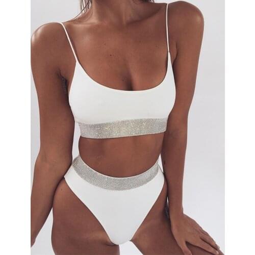 Women Summer Sexy Bikini Set Female Mesh Bandeau High Cut Swimsuit Two-pieces Bikini set PU Leather Thong Bather Bathing Suits