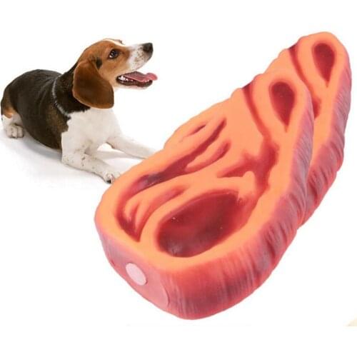 Legendog 1pc Dog Toy Meat Shape Teeth Cleaning Dog Toy Squeaky Chew Toys For Small Medium Dogs Pet Supplies