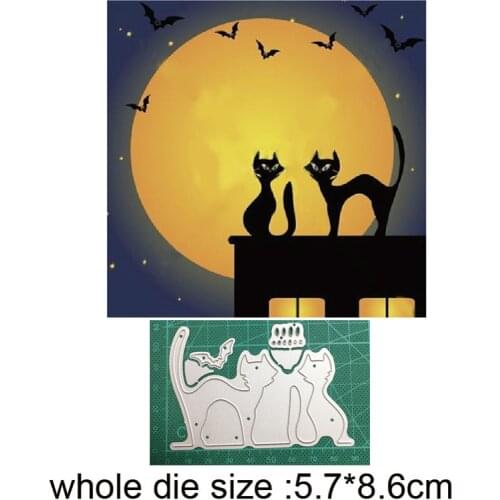 Metal cutting dies cut die mold Halloween dies Cat Bat Decoration Scrapbook paper craft knife mould blade punch stencils dies