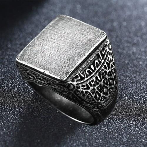 Stainless Steel Vintage Black Brushed Pattern Mens Rings Punk Charm Simple For Male Boyfriend Jewelry Creativity Gift Wholesale