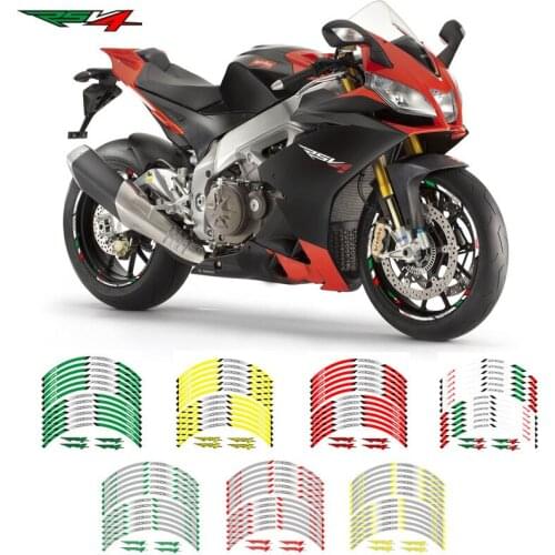 New 12 Pcs Fit Motorcycle Wheel Sticker stripe Reflective Decals Rim For Aprilia RSV4