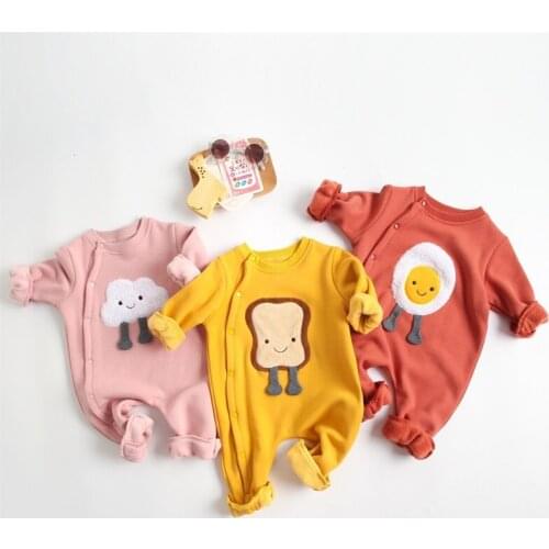 Autumn Cotton Baby Rompers Boys Girls Kids Long Sleeve Cute Cartoon Jumpsuits Children Clothes