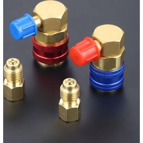 R12 R22 To R134a Conversion Quick Connect Adapters Coupler 1/2ACME Valve Air-conditioning High/Low Pressure Side Quick Coupler
