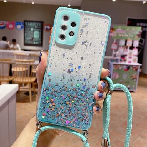 Strap Lace Chain Phone Case for huawei psmart 2021 s z y9 prime 2019 y9a y7a y9s Ribbon Necklace Cushion Mobile Phone Hanging