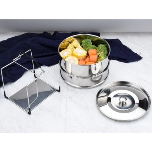 Stackable Stainless Steel Pressure Cooker Steamer Insert Pans Food Steamer