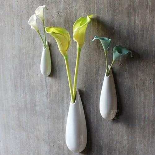 Modern ceramic vase brief white vase wall mounted vase flower fashion home decoration home decor vase