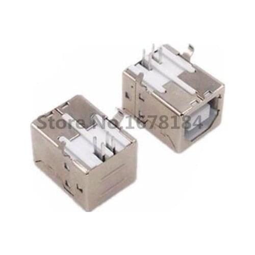 100PCS USB TYPE-B female connector PCB Mount Socket 90 degrees DIP usb FOR PRINTER PCB