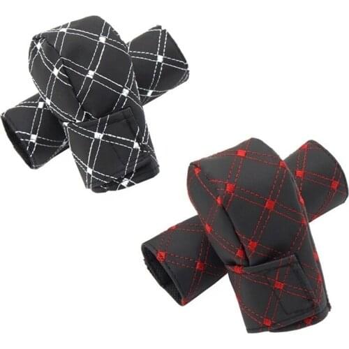 1 Set Shift Gear Knob Handbrake Cover For Ford Focus Fiesta Escape Gear Head Faux Leather Covers Handball Lever Collar Dropship