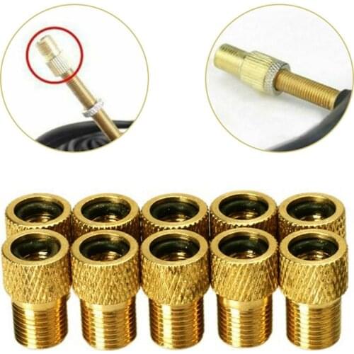 10 Pcs Valve Adapter Pump Convert Presta To Schrader Copper Valve Adaptor Wheels Gas Nozzle Tube Tool Bike Bicycle Accessories