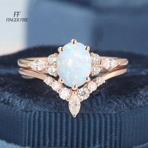 2pcs fashion 14K Gold White Diamond lady ring size 5-11