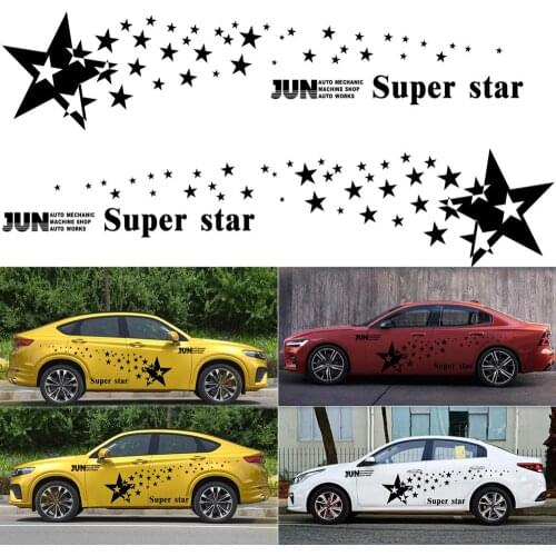 2PCS Gm sticker stars totem interesting creative motor sport style classic body stickers vinyl car accessories