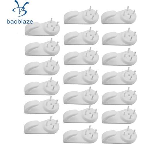 20 pieces Plastic Hard Wall Hooks Picture Frame Hanging Hooks & Nails Set