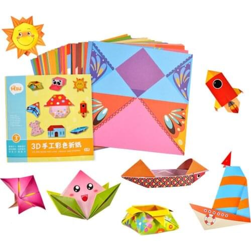 54 Pages Children Cartoon Origami DIY Kids Craft Toy 3D Cartoon Animal Origami Toy Educational Toys for Children
