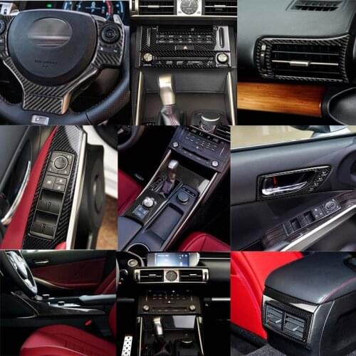 Car Carbon Fiber Interior Accessories Center Console Gear Shift Air Outlet Vent Trim Fit For Lexus IS250 IS300 F Sport
